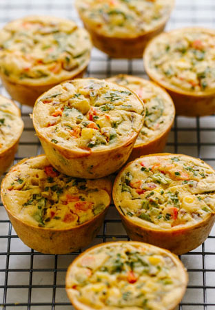 Mini quiches de pimientos y calabacín