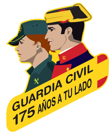 Logotipo del 175º aniversario de la fundación de la Guardia Civil 1844 / 2019