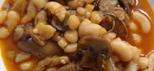 Potaje de fabes con setas Potaje de fabes con setas