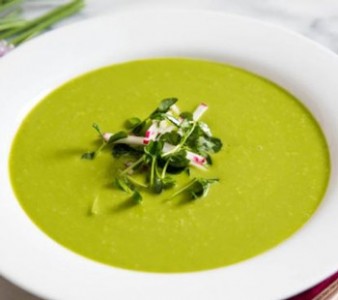 Porrusalda con lechugas y berros Porrusalda con lechugas y berros