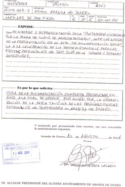 Escrito de denuncia