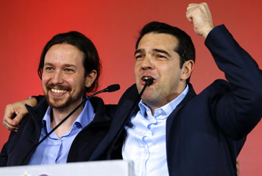 Mitin Alexis Tsipras y Pablo Iglesias