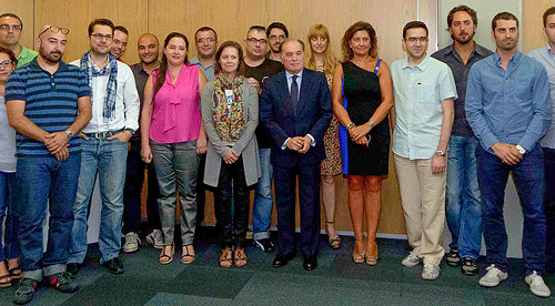 Fotografía: JCyL | Merche Abad y Javier Marqués junto al Consejero de D. Economía Tomás Villanueva (Centro de la imagen) Fotografía: JCyL | Merche Abad y Javier Marqués junto al Consejero de Economía (Centro de la imagen)