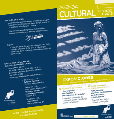 Agenda Cultural de febrero Agenda Cultural de febrero