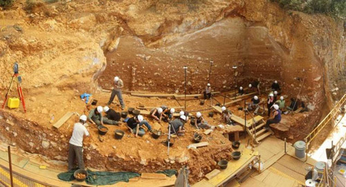 Excavación en 2012 de la Gran Dolina (Sierra de Atapuerca)