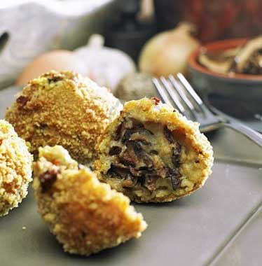 Bolitas de patata con hongos