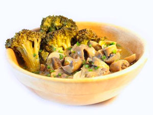 Estofado de brécol con champiñones