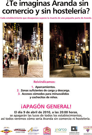 Cartel invitando al "apagón empresarial"