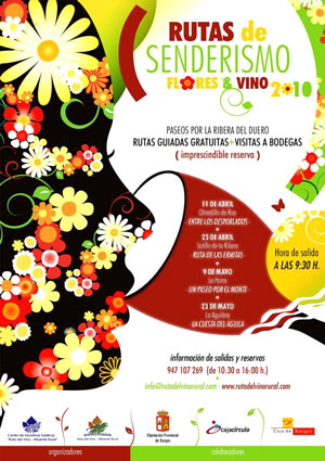 Cartel Promocional de Flores y Vino