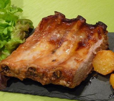 Costillas asadas con miel