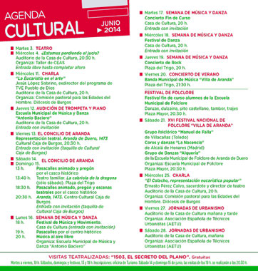 Agenda Cultural de junio 2014