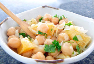 Ensalada de garbanzos con naranja