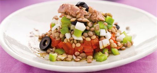 Ensalada de lentejas y atún Ensalada de lentejas y atún