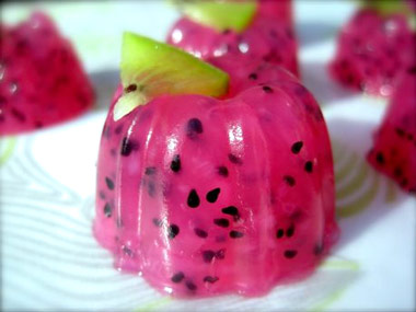 Gelatina de pitaya Gelatina de pitaya
