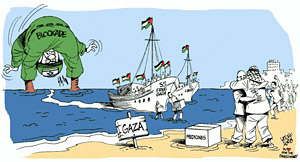 Viñeta humorística sobre la Flotilla de Gaza