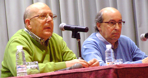 Isabelo Herreros (derecha) durante la conferencia | Fotografía: J. Marqués
