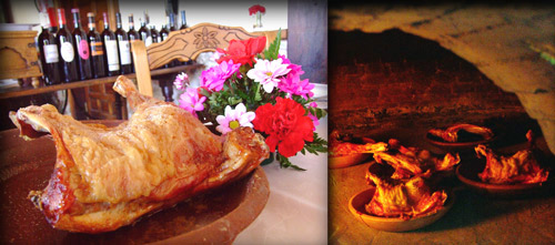 Fotografía: Javier Marqués. Lechazo Asado en Restaurante Los Rastrojos.