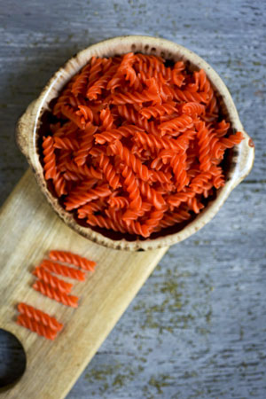 Pasta de harina de legumbres: lentejas rojas