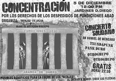 Cartel de la Concentración prevista para el 5 de diciembre