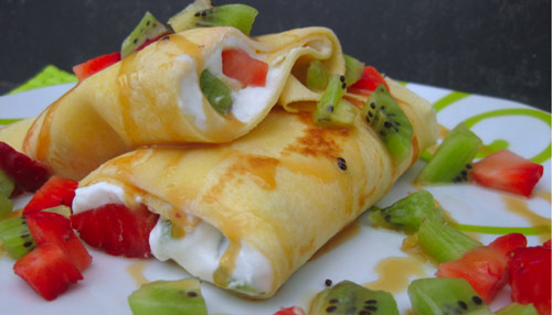 Crepes con frutas Crepes con frutas