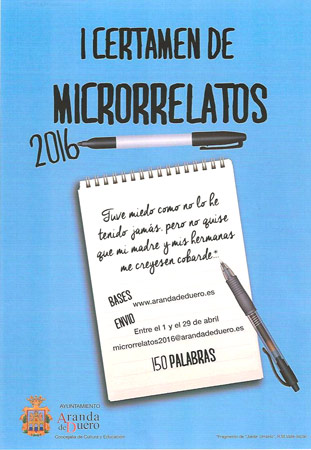 Cartel del I Certamen de Microrrelatos