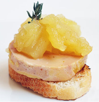 Foie con dulce de manzana (Francia)