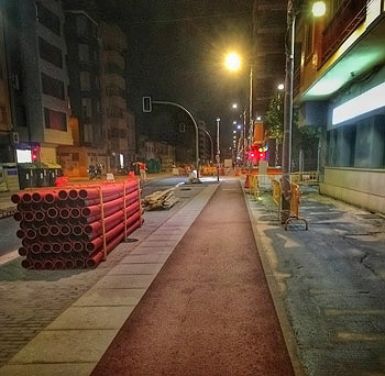 Foto: Merche Abad | Obras en la Confluencia de la Rosales con Avenida Castilla Foto: Merche Abad | Obras en la Confluencia de la Rosales con Avenida Castilla