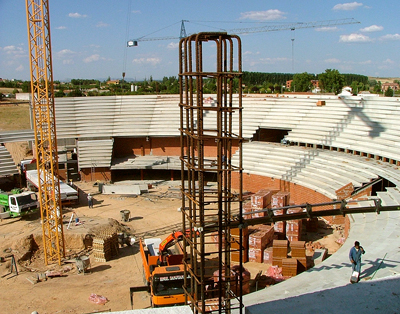 Obras en la Plaza de Toros de Aranda