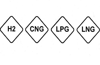 Hidrógeno; gás natural comprimido; gás licuado de petróleo y gás natural licuado, respectivamente