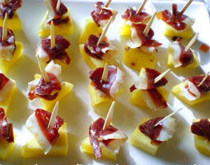 Piña con jamón