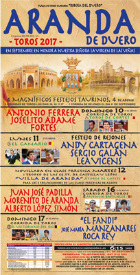 Cartel de la Feria de Toros 2017 Cartel de la Feria de Toros 2017