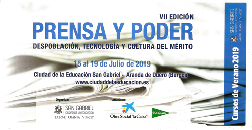 Portada del díptico del Curso de Verano 2019 en el Colegio San Gabriel