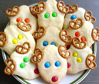 Galletas con caras de renos Galletas con caras de renos