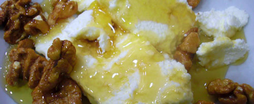 Requesón miel y nueces