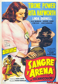 Cartel de "Sangre y Arena"