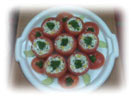 Tomates con pechuga al queso crema