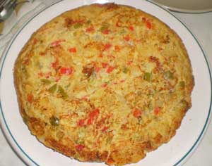 Tortilla de calabacín y pimiento