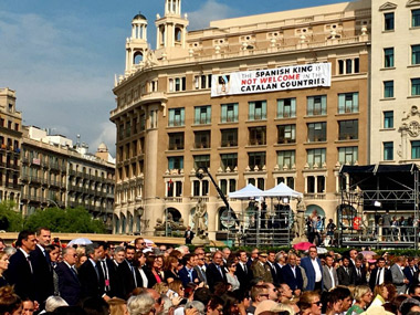 Actos en la Plaza de Cataluña