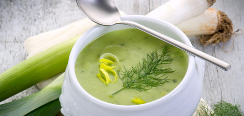 Vichyssoise (crema de puerros que se sirve fría)