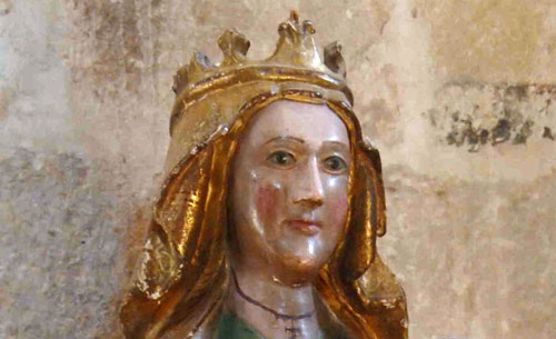 Detalle del rostro de la Virgen manca